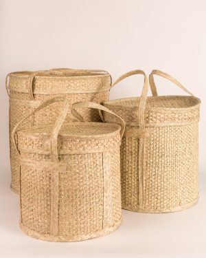 Kit canastos palma clara