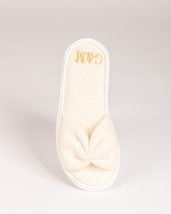 Pantufla moño de peluche fino